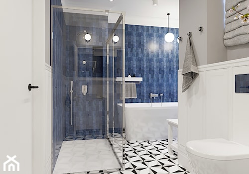 WAW-02 Granatowa klasyka - łazienka - zdjęcie od NEFA Architekci - Wnętrza