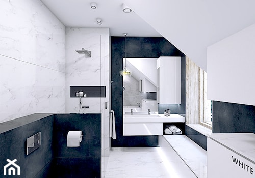 Łazienka w kontrastach Black and White - zdjęcie od NEFA Architekci - Wnętrza