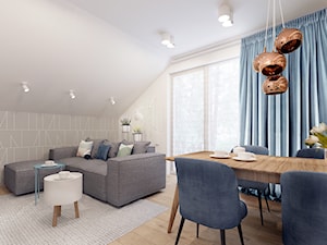 Salon w apartamencie Soft Blue. - zdjęcie od NEFA Architekci - Wnętrza