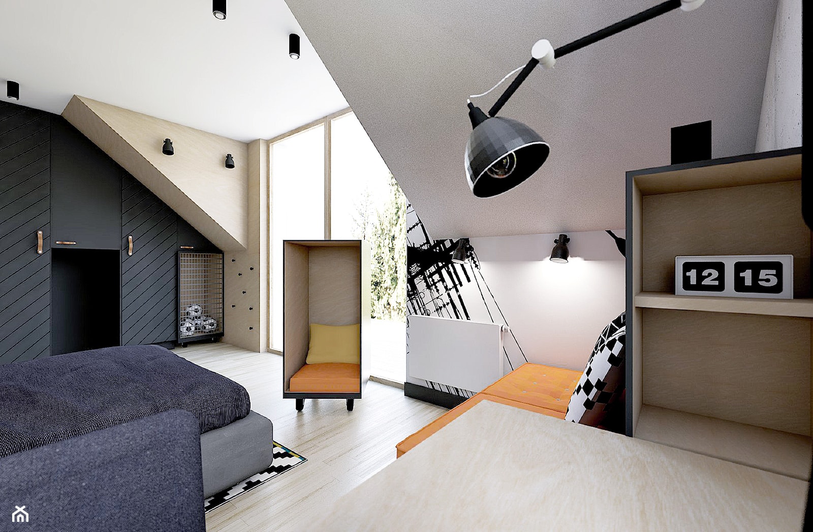 Pokój Kacpra - Poddasze - zdjęcie od NEFA Architekci - Wnętrza - Homebook