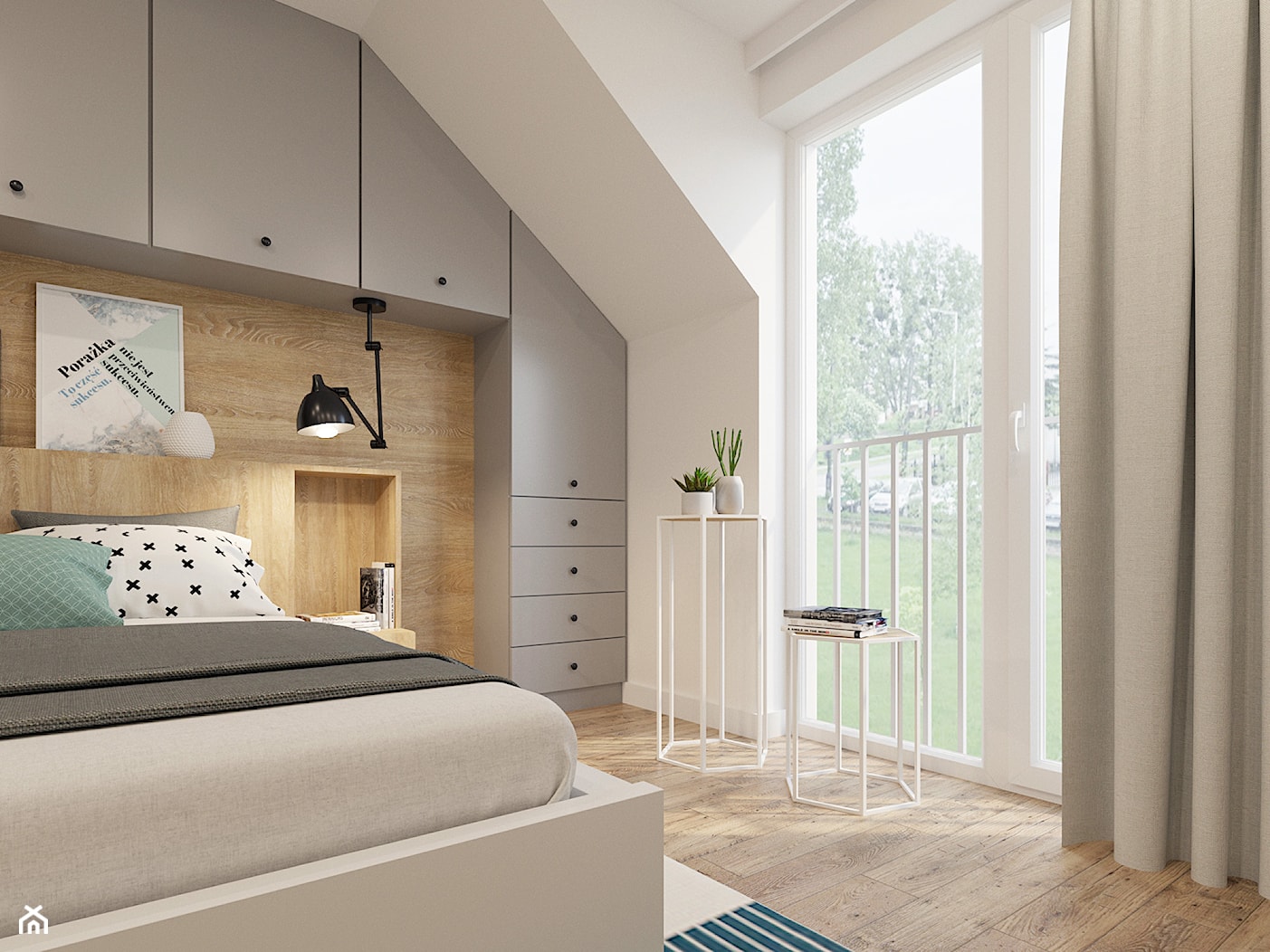 Sypialnia w skandynawskim klimacie - zdjęcie od NEFA Architekci - Wnętrza - Homebook