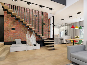 Projekt schodów salonu i jadalnii w projekcie KMB-01 - zdjęcie od NEFA Architekci - Wnętrza