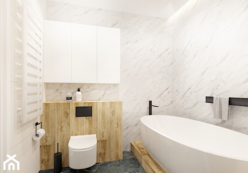 Łazienka z marmurem Calacatta - duża - zdjęcie od NEFA Architekci - Wnętrza