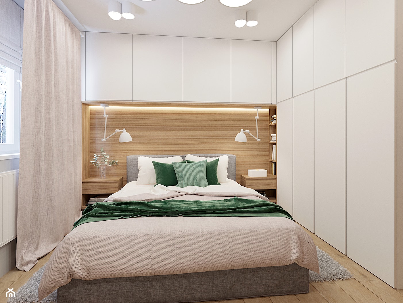 Sypialnia z zielenią. - zdjęcie od NEFA Architekci - Wnętrza - Homebook