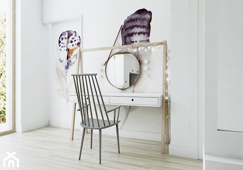 Sypialnia w stylu skandynawskim - widok na toaletkę. - zdjęcie od NEFA Architekci - Wnętrza