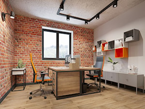Biura z cegłą - soft industrial - zdjęcie od NEFA Architekci - Wnętrza