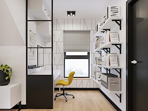 Sypialnia z kącikiem do pracy w projekcie KMB-01 - zdjęcie od NEFA Architekci - Wnętrza