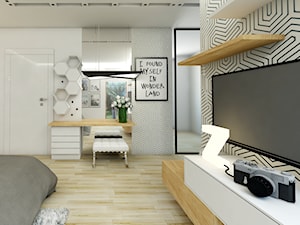 Sypialnia z kroplą turkusu - zdjęcie od NEFA Architekci - Wnętrza