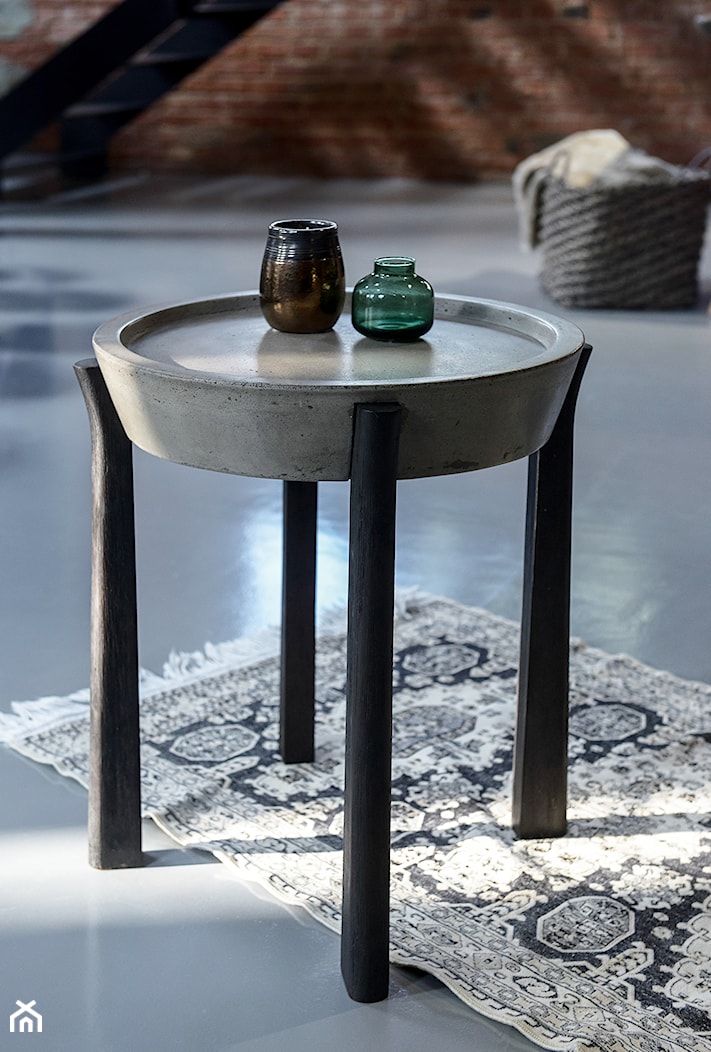 Betonowo-drewniany stolik a'miou Ha'll II - zdjęcie od A'miou Home - Homebook