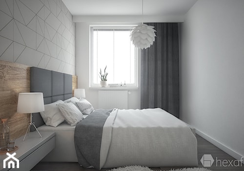 Mieszkanie 2+1. - Średnia biała sypialnia, styl nowoczesny - zdjęcie od hexaform - projektowanie wnętrz