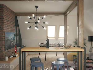 Projekt wnętrza domu II. - Salon, styl skandynawski - zdjęcie od hexaform - projektowanie wnętrz