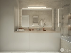 Projekt mieszkania 76m2. - Średnia na poddaszu bez okna łazienka, styl nowoczesny - zdjęcie od hexaform - projektowanie wnętrz