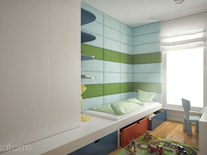 Projekt mieszkania 76m2. - Mały szary pokój dziecka dla dziecka dla dziewczynki, styl nowoczesny - zdjęcie od hexaform - projektowanie wnętrz