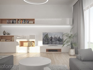Projekt wnętrza domu. - Salon, styl nowoczesny - zdjęcie od hexaform - projektowanie wnętrz
