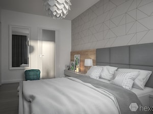 Mieszkanie 2+1. - Średnia biała szara sypialnia, styl nowoczesny - zdjęcie od hexaform - projektowanie wnętrz