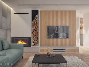 Projekt wnętrza domu II. - Salon, styl nowoczesny - zdjęcie od hexaform - projektowanie wnętrz
