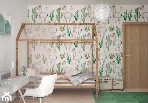 Projekt wnętrza domu II. - Średni biały szary pokój dziecka dla dziecka dla nastolatka dla chłopca dla dziewczynki, styl skandynawski - zdjęcie od hexaform - projektowanie wnętrz