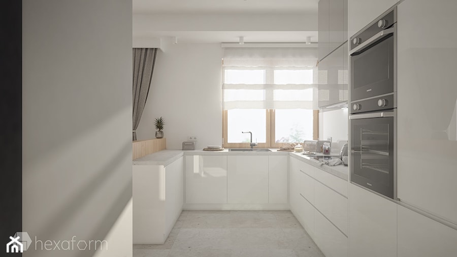 Projekt wnętrza domu. - Kuchnia, styl nowoczesny - zdjęcie od hexaform - projektowanie wnętrz