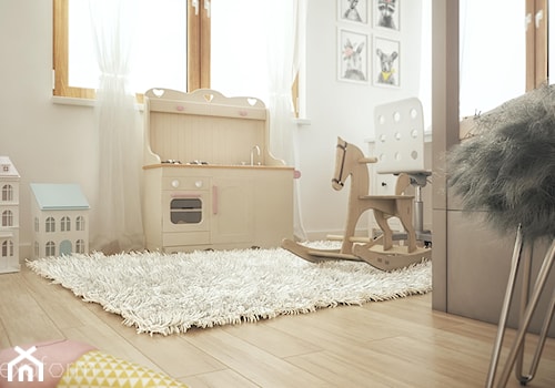 Projekt wnętrza domu. - Średni szary pokój dziecka dla dziecka dla chłopca dla dziewczynki, styl skandynawski - zdjęcie od hexaform - projektowanie wnętrz