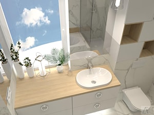 Łazienka marmur z drewnem - Łazienka, styl glamour - zdjęcie od DECOLOOK