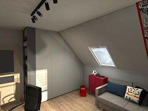 Pokój nastolatka - Duży czarny szary pokój dziecka dla nastolatka dla chłopca dla dziewczynki, styl nowoczesny - zdjęcie od DECOLOOK
