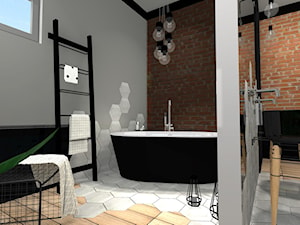 Łazienka soft - loft - Średnia łazienka z oknem, styl industrialny - zdjęcie od DECOLOOK