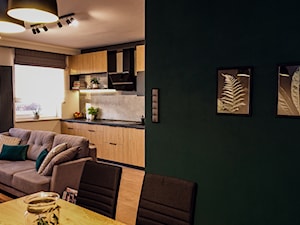 Mieszkanie Loft soft - Średni czarny szary salon z kuchnią z jadalnią, styl industrialny - zdjęcie od Pro Arti