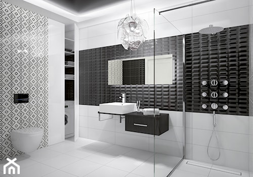 Miski - Średnia bez okna z pralką / suszarką łazienka, styl glamour - zdjęcie od DEANTE