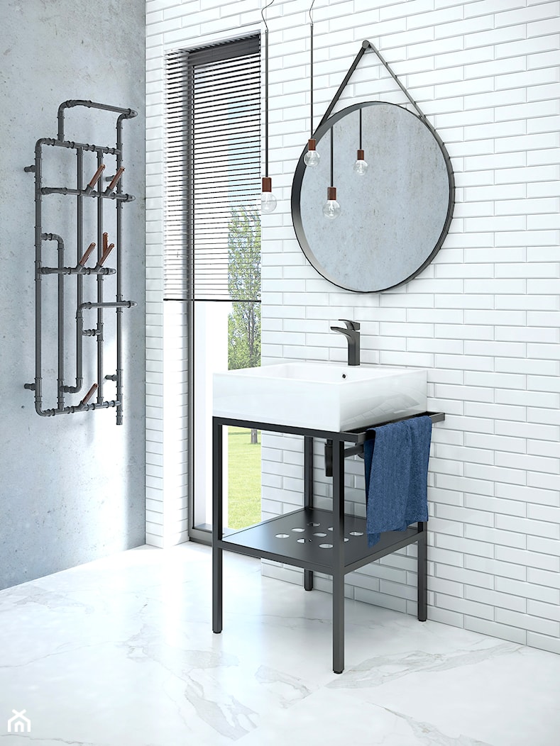 Industrialna łazienka - Średnia łazienka z oknem, styl industrialny - zdjęcie od DEANTE - Homebook