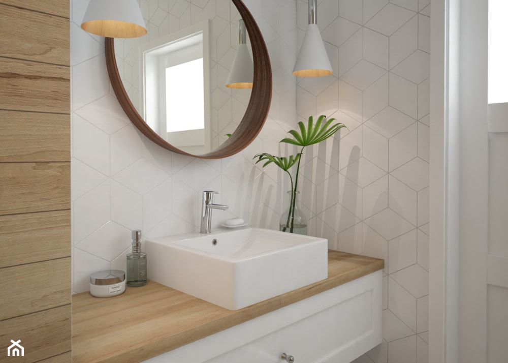 biała łazienka w stylu skandynawskim