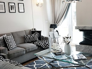 Dom w stylu New York i odcienie szarości :) - Salon, styl glamour - zdjęcie od NOVEL HOMEpracowniaarchitektury