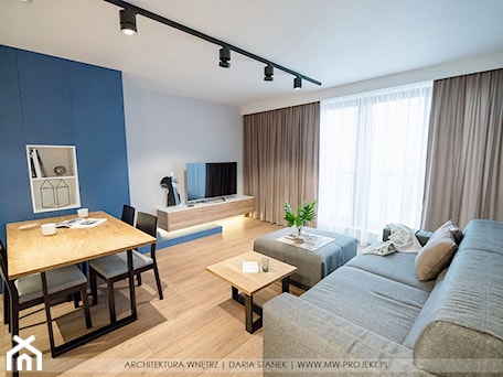 Aranżacje wnętrz - Salon: Apartament w Bielsku- Białej - MWarchitekci. Przeglądaj, dodawaj i zapisuj najlepsze zdjęcia, pomysły i inspiracje designerskie. W bazie mamy już prawie milion fotografii!