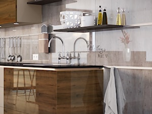 RAUVISIO crystal décor - Z salonem z nablatowym zlewozmywakiem kuchnia jednorzędowa, styl nowoczesny - zdjęcie od REHAU