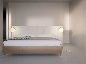 M3 - Mała szara sypialnia, styl minimalistyczny - zdjęcie od STUDIO CIESIELSKA