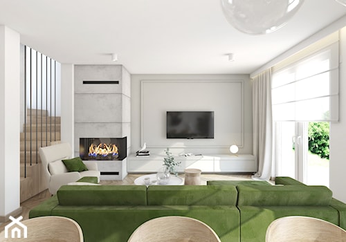 Mieszkanie Chorzów | 68 m2 | 2020 - Salon, styl tradycyjny - zdjęcie od CUSTOM PLUS Pracownia projektowa
