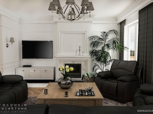 Projekt wnętrza domu jednorodzinnego w stylu klasycznym - Salon, styl tradycyjny - zdjęcie od Pracownia Projektowa Wojciech Zieliński