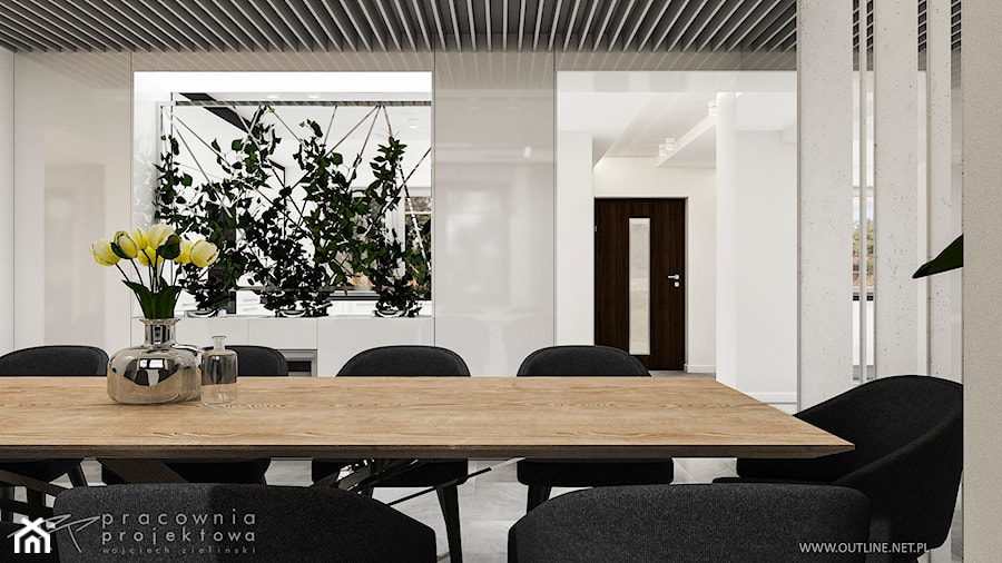 Mieszkanie w stylu glamour - Duża biała jadalnia jako osobne pomieszczenie, styl nowoczesny - zdjęcie od Pracownia Projektowa Wojciech Zieliński