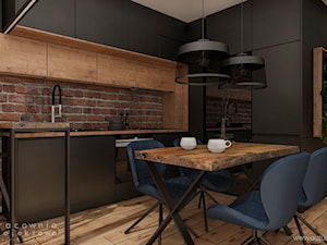 Mieszkanie w stylu nowoczesnym 2 - Mała otwarta wąska kuchnia w kształcie litery g w aneksie, styl ... - zdjęcie od Pracownia Projektowa Wojciech Zieliński