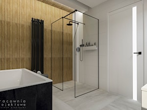 Nowoczesne mieszkanie 2 - Średnia łazienka z oknem, styl nowoczesny - zdjęcie od Pracownia Projektowa Wojciech Zieliński