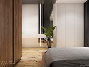 Męskie mieszkanie w ciemnych kolorach - Sypialnia, styl nowoczesny - zdjęcie od Pracownia Projektowa Wojciech Zieliński