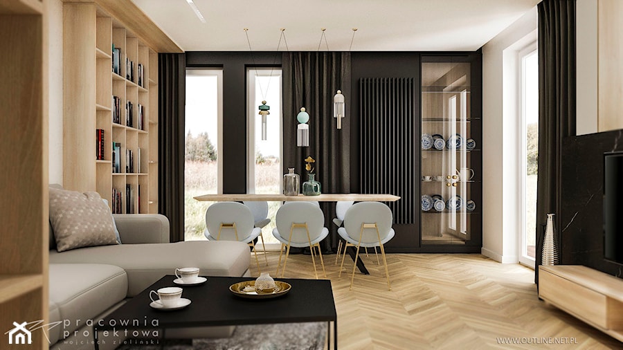 Nowoczesny dom jednorodzinny 3 - Salon, styl nowoczesny - zdjęcie od Pracownia Projektowa Wojciech Zieliński