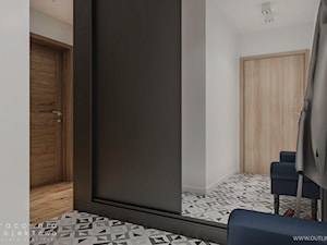 Mieszkanie w stylu nowoczesnym 2 - Średni biały czarny hol / przedpokój, styl nowoczesny - zdjęcie od Pracownia Projektowa Wojciech Zieliński