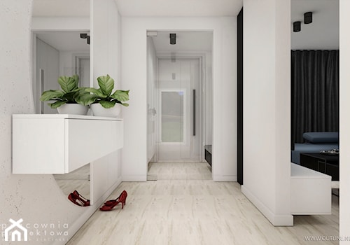 Małe mieszkanie - Hol / przedpokój, styl nowoczesny - zdjęcie od Pracownia Projektowa Wojciech Zieliński