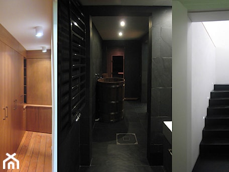 Aranżacje wnętrz - Łazienka: Sauna + łazienka - Łazienka, styl nowoczesny - architekturastudio wnętrza. Przeglądaj, dodawaj i zapisuj najlepsze zdjęcia, pomysły i inspiracje designerskie. W bazie mamy już prawie milion fotografii!
