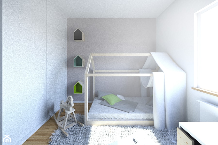 Mieszkanie w Rzeszowie - Średni biały szary pokój dziecka dla dziecka dla nastolatka dla chłopca dla dziewczynki, styl nowoczesny - zdjęcie od olgaurban