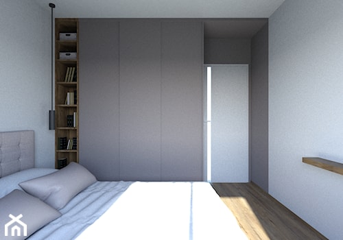 Mieszkanie w Rzeszowie - Średnia biała szara sypialnia, styl nowoczesny - zdjęcie od olgaurban
