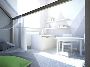 Mieszkanie w Rzeszowie - Średni biały czarny szary pokój dziecka dla dziecka dla chłopca dla dziewczynki, styl nowoczesny - zdjęcie od olgaurban