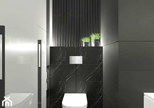 Toaleta - Mała z punktowym oświetleniem łazienka, styl nowoczesny - zdjęcie od olgaurban