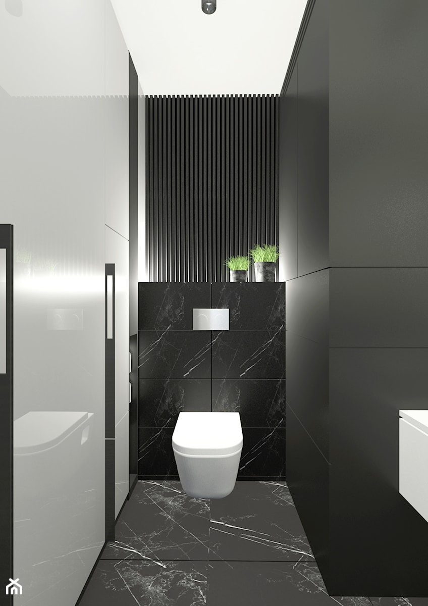 Toaleta - Mała z punktowym oświetleniem łazienka, styl nowoczesny - zdjęcie od olgaurban