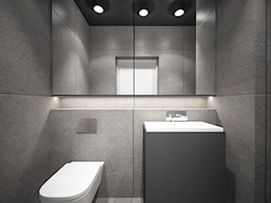 DOM POD WARSZAWĄ 170M2 - Mała bez okna z lustrem z punktowym oświetleniem łazienka, styl nowoczesny - zdjęcie od MAAI Design